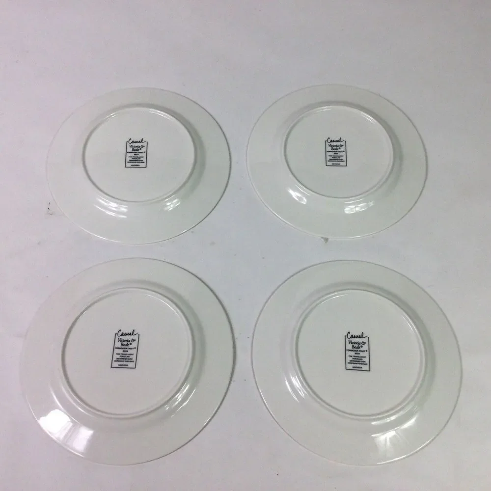 Victoria Beale Forbidden Fruit 8in Bread Plate fine porcelain‎ 9024 Set of 4